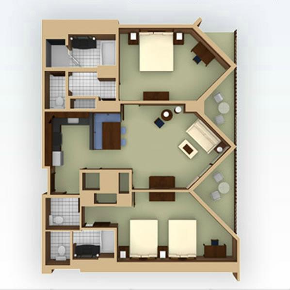 aulani 2bedroom layout